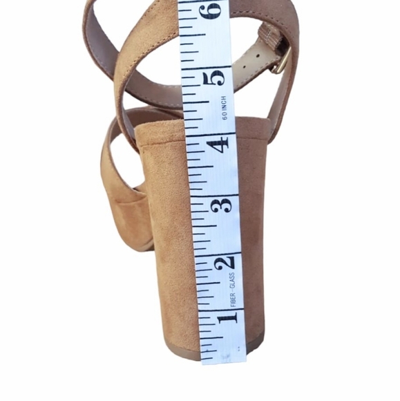 Sun + Stone, Heel Shoes Size 9.5 Brown Womens Dress Sandals Suede Platform - Picture 12 of 15